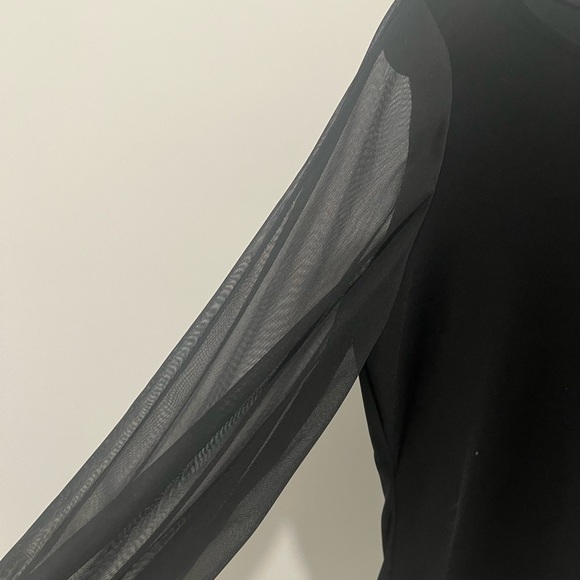 NWOT / NICOLE MILLER / Crew Neck Sheer Long Sleeve Tee / S - Picture 3 of 6